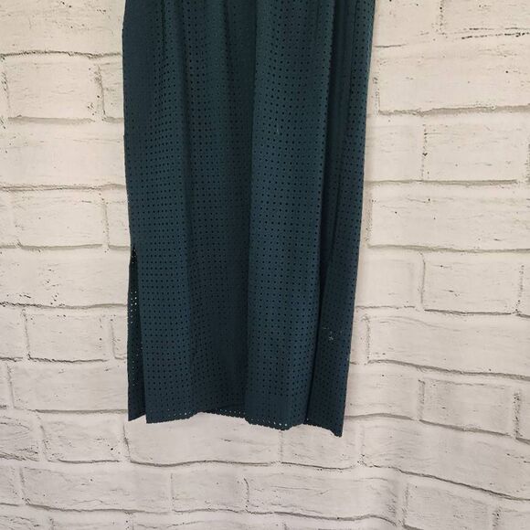 J. Crew Perforated Laser Cut Diamonds Draped Midi Dress Green Size 6 Holiday - Picture 3 of 14